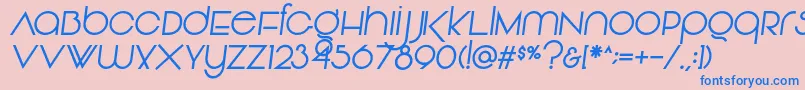 フォントVonique92Italic – ピンクの背景に青い文字