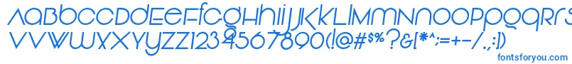 フォントVonique92Italic – 青いフォント