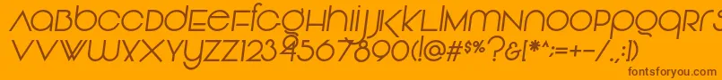 Vonique92Italic Font – Brown Fonts on Orange Background