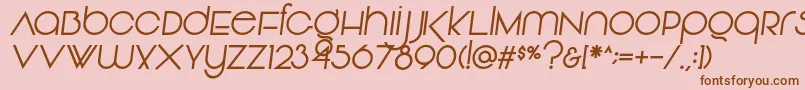 フォントVonique92Italic – ピンクの背景に茶色のフォント