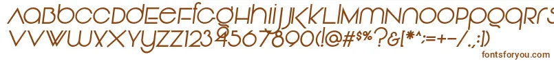 Vonique92Italic-fontti – ruskeat fontit valkoisella taustalla