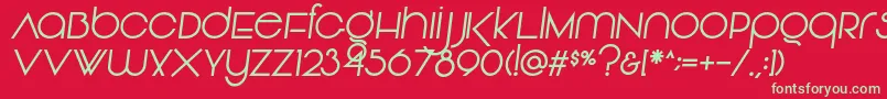 フォントVonique92Italic – 赤い背景に緑の文字