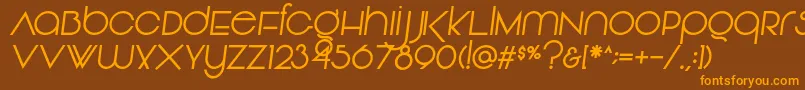 Vonique92Italic Font – Orange Fonts on Brown Background