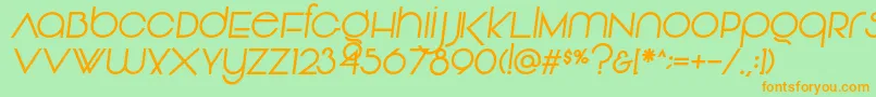 Vonique92Italic Font – Orange Fonts on Green Background