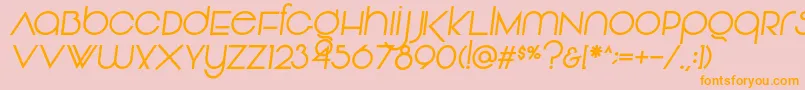 Fonte Vonique92Italic – fontes laranjas em um fundo rosa