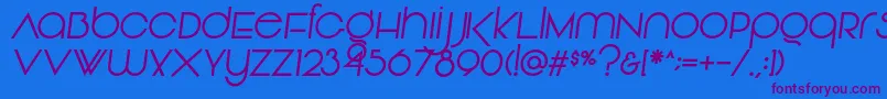 Vonique92Italic Font – Purple Fonts on Blue Background