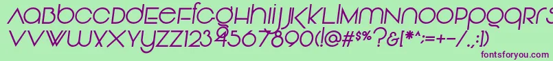 Vonique92Italic Font – Purple Fonts on Green Background