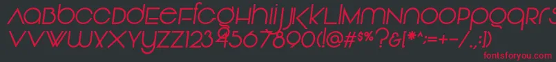 フォントVonique92Italic – 黒い背景に赤い文字