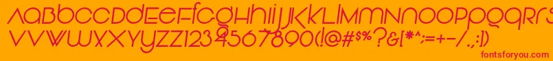 Vonique92Italic Font – Red Fonts on Orange Background