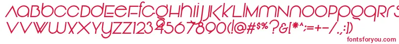 フォントVonique92Italic – 白い背景に赤い文字