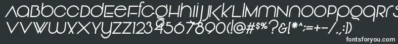 フォントVonique92Italic – 黒い背景に白い文字