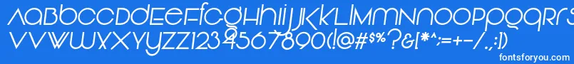 フォントVonique92Italic – 青い背景に白い文字