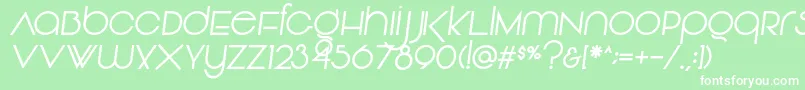 Vonique92Italic Font – White Fonts on Green Background