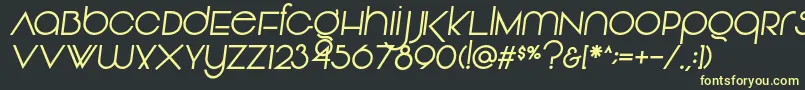 フォントVonique92Italic – 黒い背景に黄色の文字