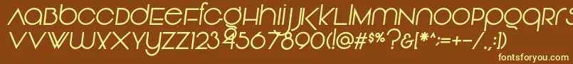 Vonique92Italic Font – Yellow Fonts on Brown Background