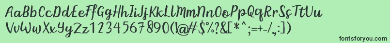 BintarRegular Font – Black Fonts on Green Background