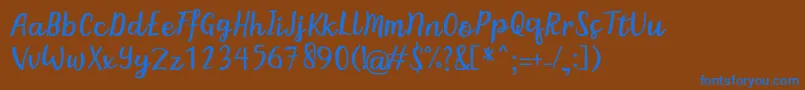 BintarRegular Font – Blue Fonts on Brown Background