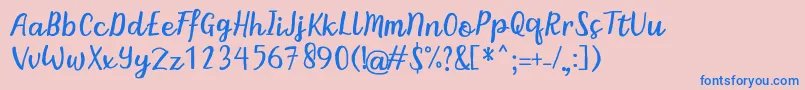 BintarRegular Font – Blue Fonts on Pink Background