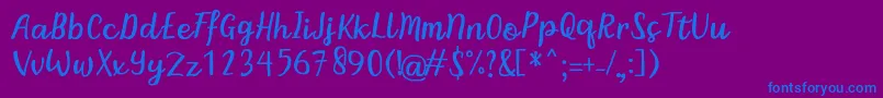 BintarRegular Font – Blue Fonts on Purple Background