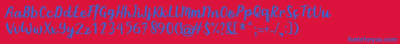 BintarRegular Font – Blue Fonts on Red Background