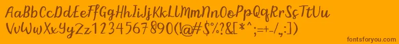BintarRegular Font – Brown Fonts on Orange Background