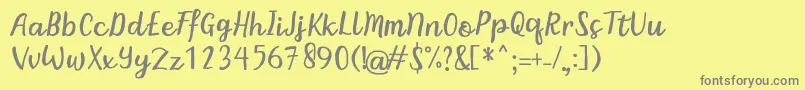 BintarRegular Font – Gray Fonts on Yellow Background
