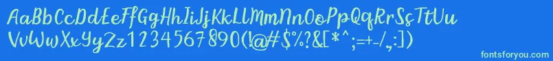BintarRegular Font – Green Fonts on Blue Background