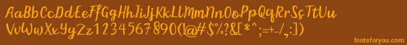 BintarRegular Font – Orange Fonts on Brown Background
