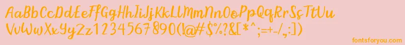 BintarRegular Font – Orange Fonts on Pink Background