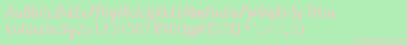 BintarRegular Font – Pink Fonts on Green Background