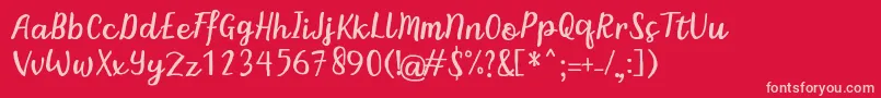 BintarRegular Font – Pink Fonts on Red Background