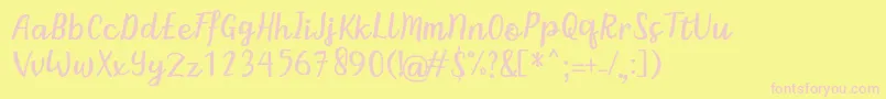 BintarRegular Font – Pink Fonts on Yellow Background