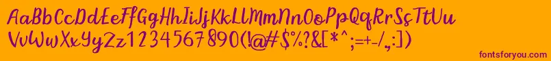 BintarRegular Font – Purple Fonts on Orange Background