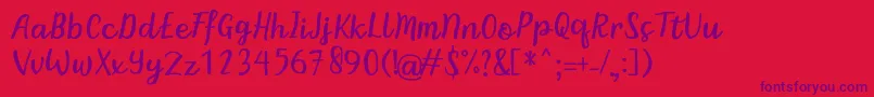 BintarRegular Font – Purple Fonts on Red Background