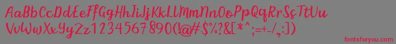 BintarRegular Font – Red Fonts on Gray Background