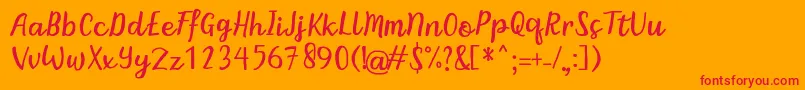 BintarRegular Font – Red Fonts on Orange Background