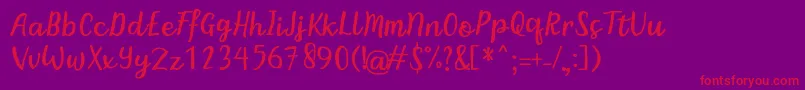 BintarRegular-fontti – punaiset fontit violetilla taustalla