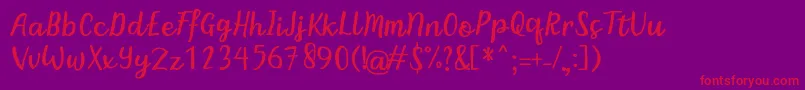 BintarRegular Font – Red Fonts on Purple Background
