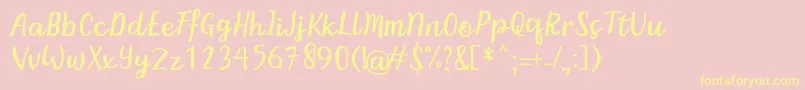 BintarRegular Font – Yellow Fonts on Pink Background