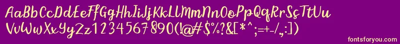 BintarRegular Font – Yellow Fonts on Purple Background