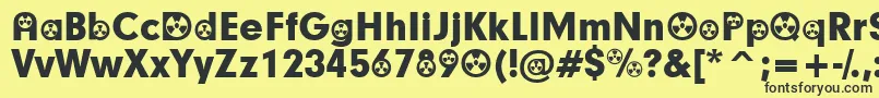 RadiationParticipants Font – Black Fonts on Yellow Background