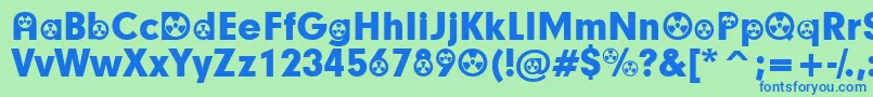 RadiationParticipants Font – Blue Fonts on Green Background