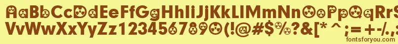 RadiationParticipants Font – Brown Fonts on Yellow Background