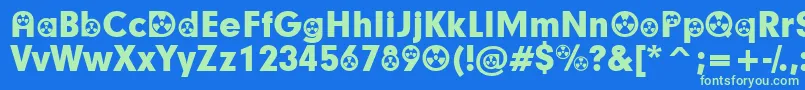 RadiationParticipants Font – Green Fonts on Blue Background