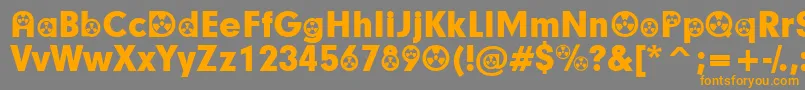 RadiationParticipants Font – Orange Fonts on Gray Background