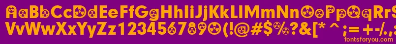 RadiationParticipants Font – Orange Fonts on Purple Background