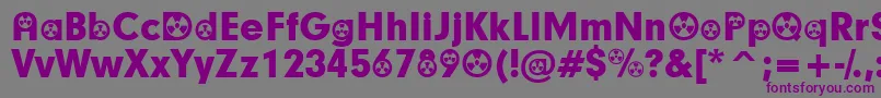 RadiationParticipants Font – Purple Fonts on Gray Background