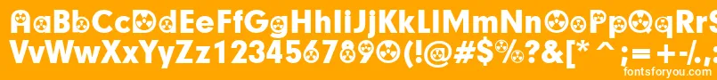 RadiationParticipants Font – White Fonts on Orange Background