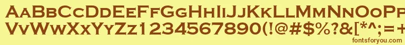 ACoppergothcpsexp Font – Brown Fonts on Yellow Background