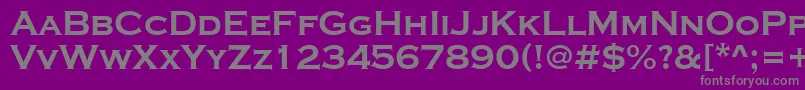 ACoppergothcpsexp-fontti – harmaat kirjasimet violetilla taustalla
